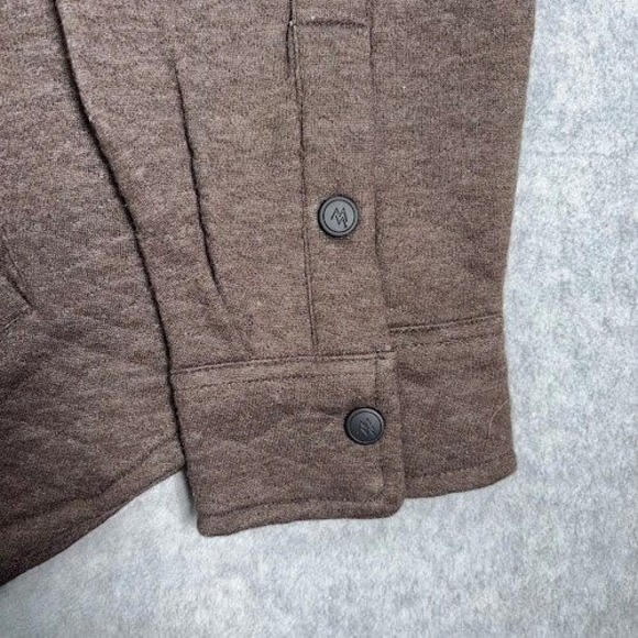 NWT Cloudveil Quilted Shacket Mens L Large BROWN Jacquard Knit Shirt Jacket Snap - Picture 3 of 9